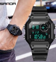 SANDA Men Sports Watches Fashion Chronos Countdown Men's Waterproof LED Digital Watch Man Military Clock
