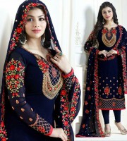 Ayesha Takia Blue Georgette Embroidery Churidar Salwar Kameez (DUA01)