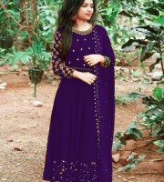 High-Quality Embroidery Georgette fabric Lock moti Gown with Dupatta 4pcs (DP10)