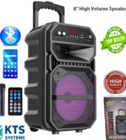 Trolley System Big Size High Quality Sound remote control With Wireless Mic, FM, USB & SD Card Slot Karaoke 8 inch Speaker