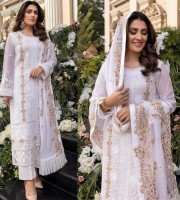 Pakistani suit with frill dupatta with heavy embroidered ChiniGura Fabric (PW15)